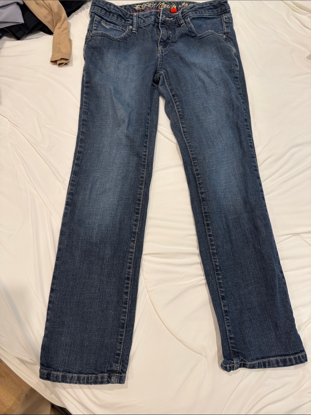 C22 Esprit Women's Flare Jeans in Dark Blue Wash